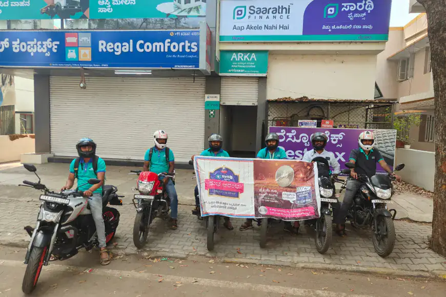 Saarathi Finance NBFC bike rally Karnataka MSME brand awareness